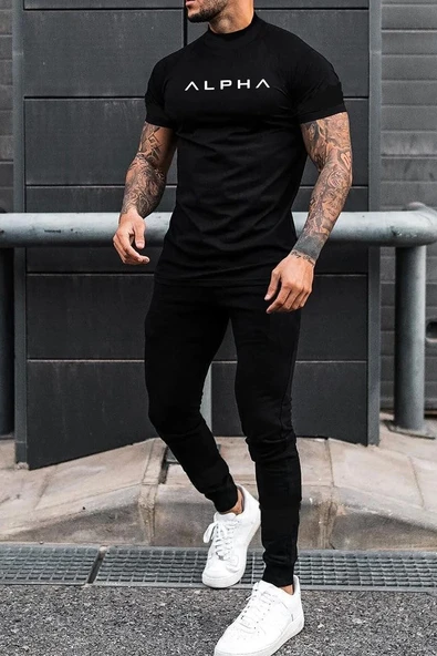 Unisex Alpha  Baskılı 2'li Eşofman Takımı ürün görseli