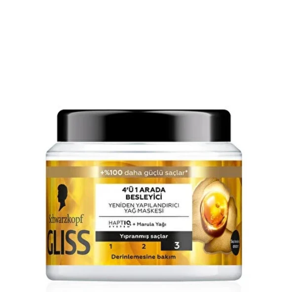 Gliss Oil Nutritive 4'ü 1 Arada Besleyici & Yeniden Yapılandırıcı Saç Bakım Maskesi 400ml