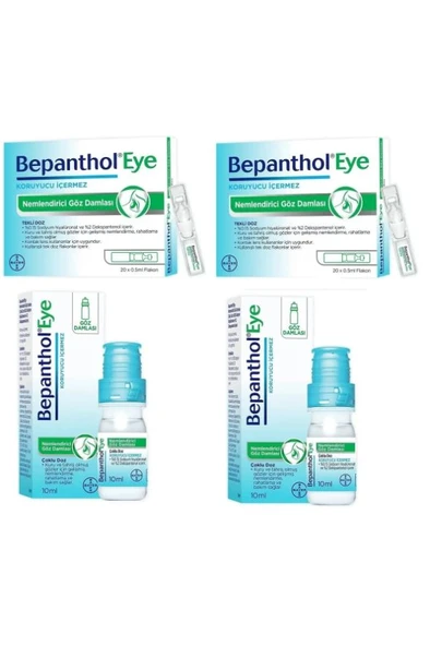 Bepanthol Eye Göz Damlası 10 ml 2 Adet + Eye Göz Damlası 0,5 Ml X 20 Flakon 2 Adet