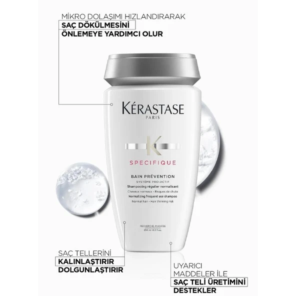 Kerastase Specifique Bain Prevention - Dökülme Karşıtı Saç Bakım Şampuanı 250ml - Resim 3