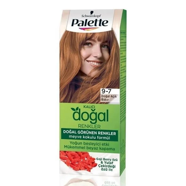 Palette Kalıcı Doğal Renkler Saç Boyası No: 9-7 Doğal Açık Bakır