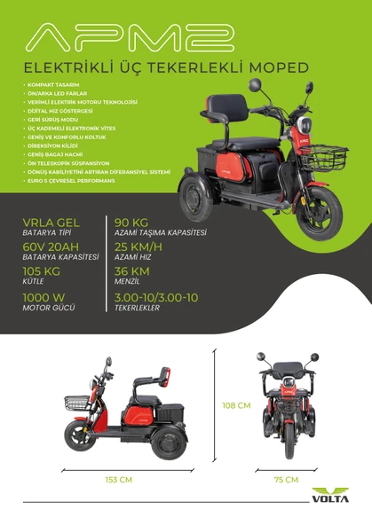VOLTA APEC APM2 ELEKTRİKLİ MOTOSİKLET - 5