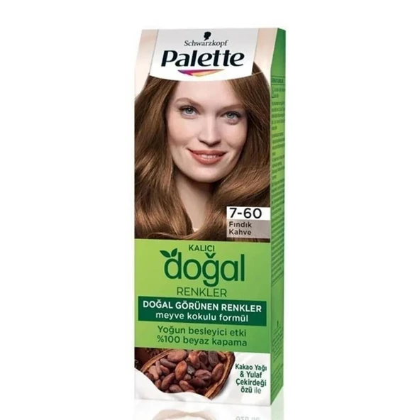 Palette Kalıcı Doğal Renkler Saç Boyası No: 7-60 Fındık Kahve