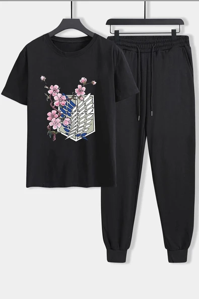 Unisex Flowers Baskılı 2'li Eşofman Takımı
