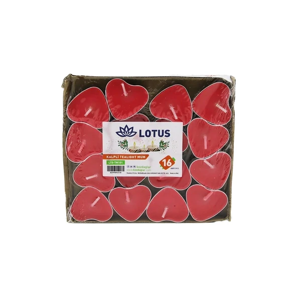 16PCS   KALPLİ - KIRMIZI  TEA LİGHT MUM (4172)