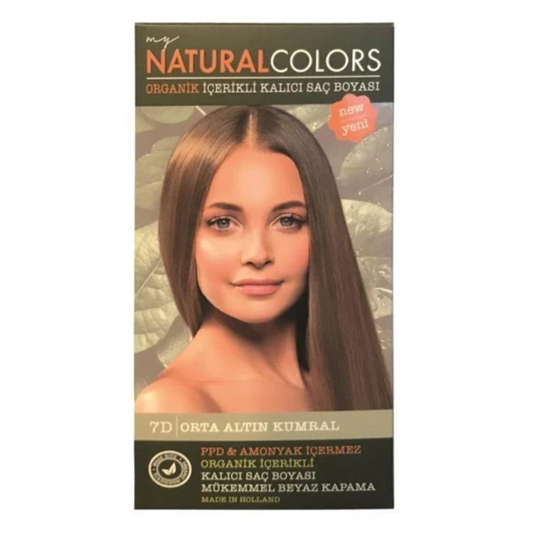 Organic Natural Colors Organik İçerikli Saç Boyası 7D Orta Altın Kumral