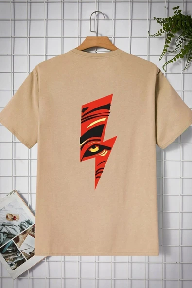 Unisex Yıldırım Baskılı T-shirt - 6