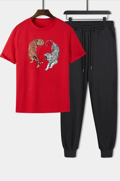 Unisex Tiger Baskılı 2'li Eşofman Takımı - Resim 3