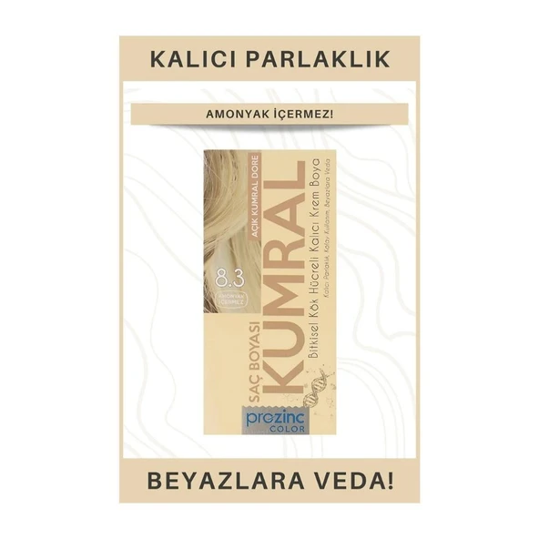 Prozinc Color Amonyaksız Bitkisel Kalıcı Saç Boyası 8-3 Kumral - 2