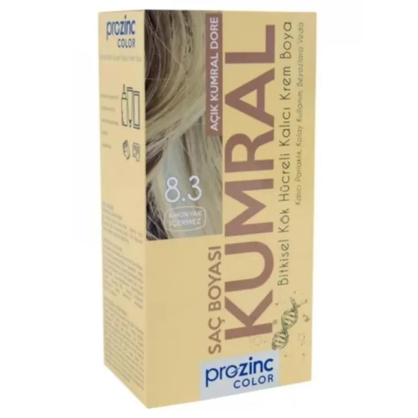 Prozinc Color Amonyaksız Bitkisel Kalıcı Saç Boyası 8-3 Kumral