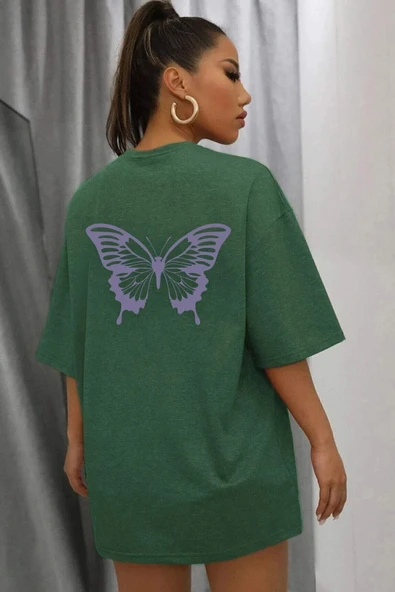Unisex Butterfly Baskılı T-shirt - 5