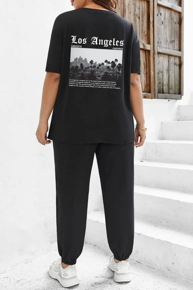 Unisex Los Angles Baskılı 2'li Eşofman Takımı