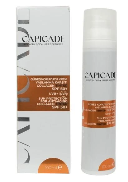 Capicade Güneş Koruyucu Krem SPF50+ Yaşlanma Karşıtı Tinted 100ml