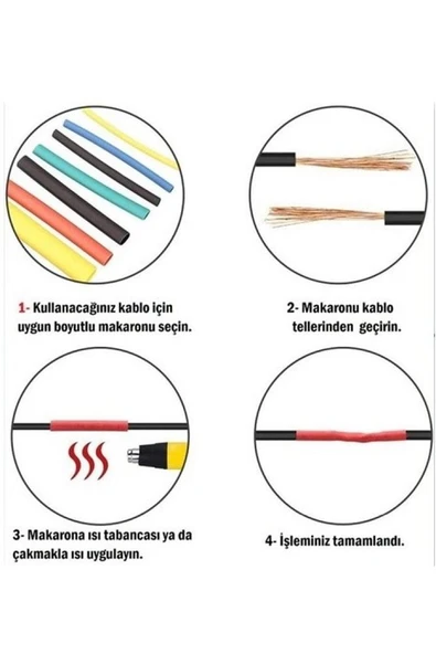 CLZ192 560 Parça Set Isıyla Daralan Makaron Kablo Koruyucu Kılıf - 5