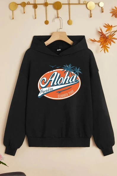 Çocuk Aloha Baskılı Sweatshirt