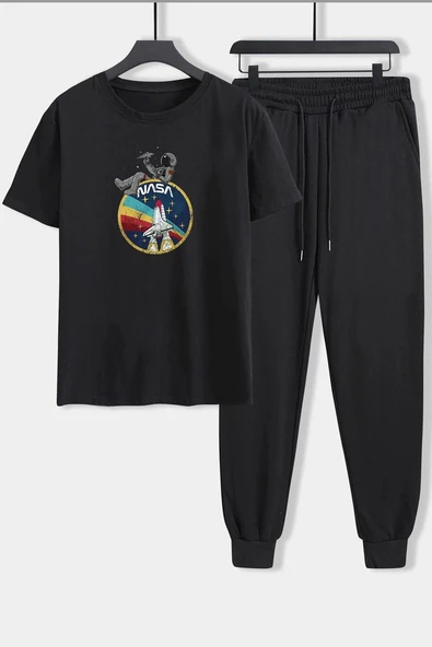 Unisex Nasa Baskılı 2'li Eşofman Takımı