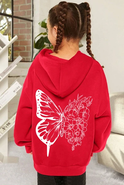 Çocuk Drawing Butterflies Baskılı Sweatshirt - Resim 3
