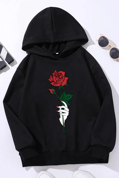 Çocuk Rose Baskılı Sweatshirt