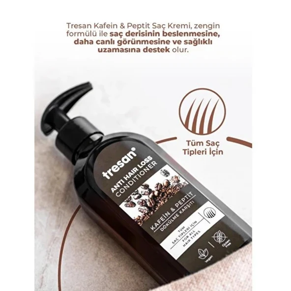 Tresan Kafein & Peptit Dökülme Karşıtı Saç Bakım Kremi 300ml - Resim 2