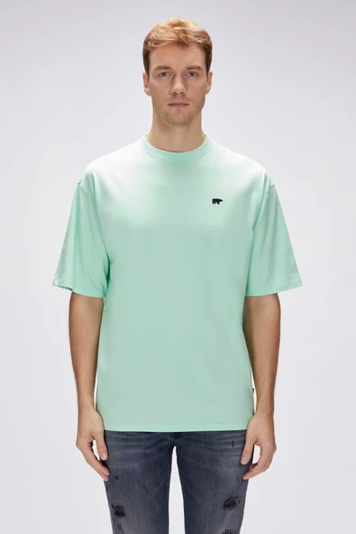 Bad Bear Damon Su Yeşili Erkek Oversize Tişört - Resim 2