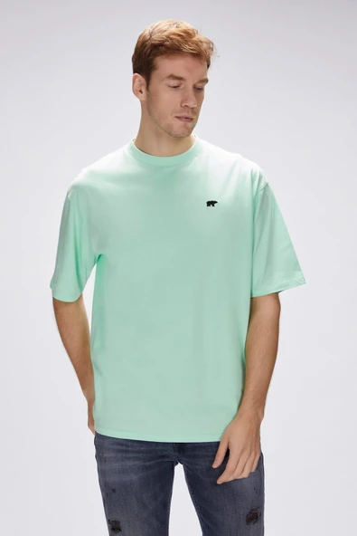 Bad Bear Damon Su Yeşili Erkek Oversize Tişört ürün görseli 1