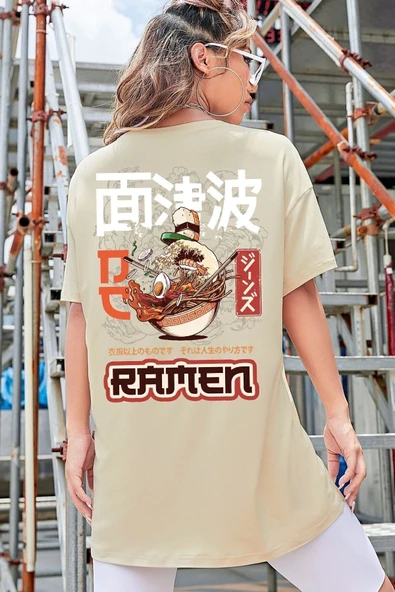 Unisex Ramen Baskılı T-shirt - Resim 3