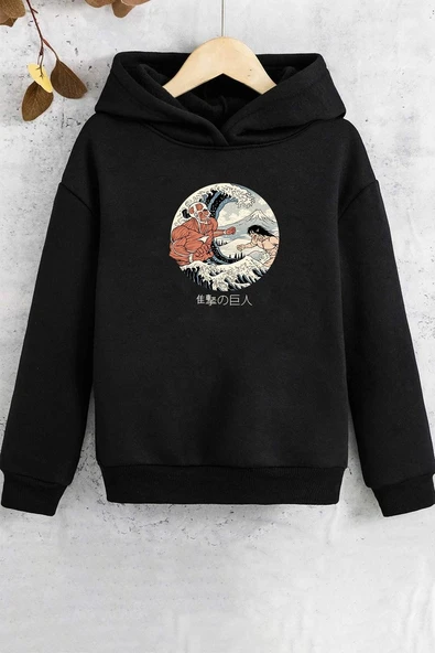 Çocuk Kanagawa Oki Nami Ura Baskılı Sweatshirt ürün görseli 1