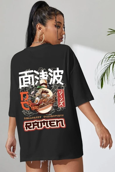 Unisex Ramen Baskılı T-shirt - Resim 7