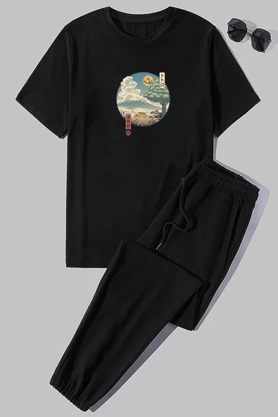 Unisex Neighbor's Ukiyo e Baskılı 2'li Eşofman Takımı