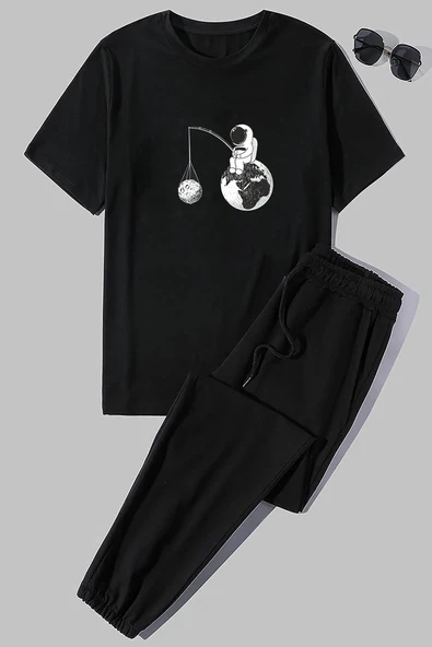 Unisex Uzay Baskılı 2'li Eşofman Takımı ürün görseli