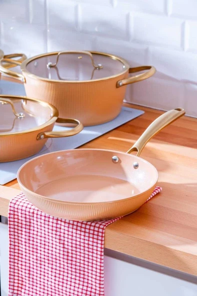 Acar Ultimate Pro 7 Parça Tencere Seti Rosegold BFT-06764 - 2