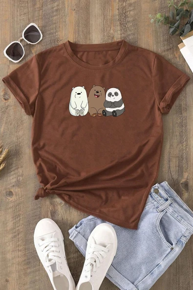 Unisex Kafadar Ayılar Tasarım Tshirt - 5
