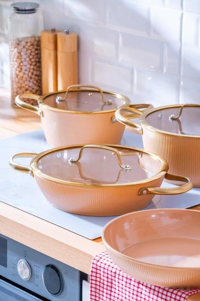 Acar Ultimate Pro 7 Parça Tencere Seti Rosegold BFT-06764 - 3