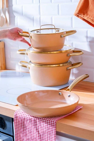 Acar Ultimate Pro 7 Parça Tencere Seti Rosegold BFT-06764 - 6