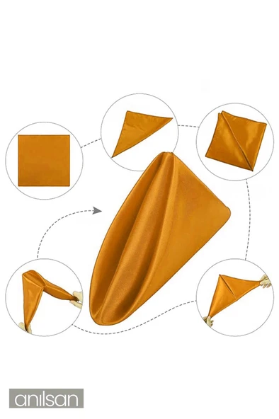 6’lı %100 Pamuk Kumaş Peçete Kahverengi 50x50 Cm Mutfak Bezi Sofra Sunum Servis Peçetesi - 3