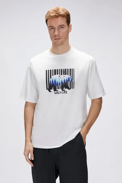 Bad Bear Reid Beyaz Erkek Oversize Tişört - Resim 2