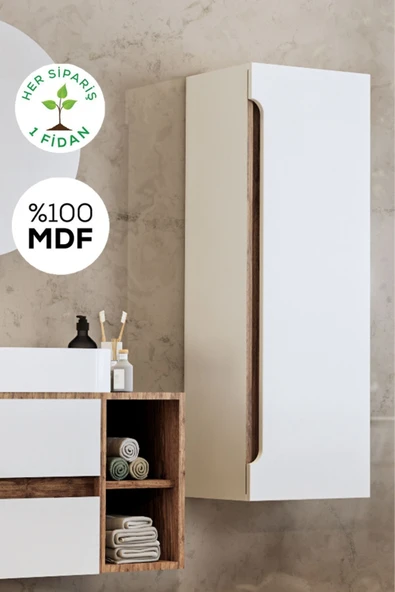 BALNEOM Banyo Koza 120 Cm %100 Mdf Banyo Boy Dolabı