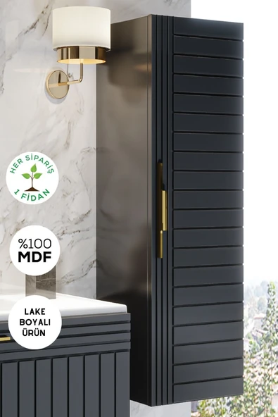 BALNEOM Erguvan Antrasit Demonte 120 Cm Banyo Boy Dolabı