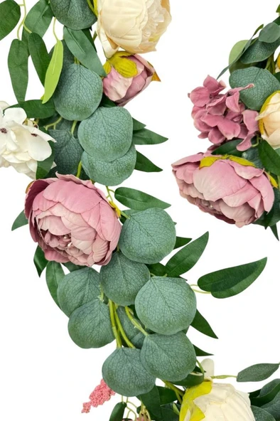 Nettenevime Yapay Çiçek Sarkan Ve Dolanan Şakayık Pudra Krem Okaliptus Yapay Sarmaşık Masa Çiçeği - Resim 5