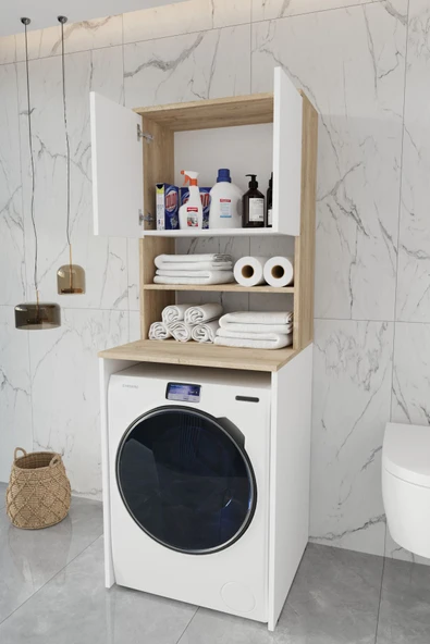 BALNEOM Çamaşır Makinesi Dolabı Beyaz