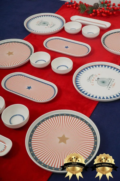 Farika Porselen Sirk 16 Parça 6 Kişilik Porselen Kahvaltı Takımı