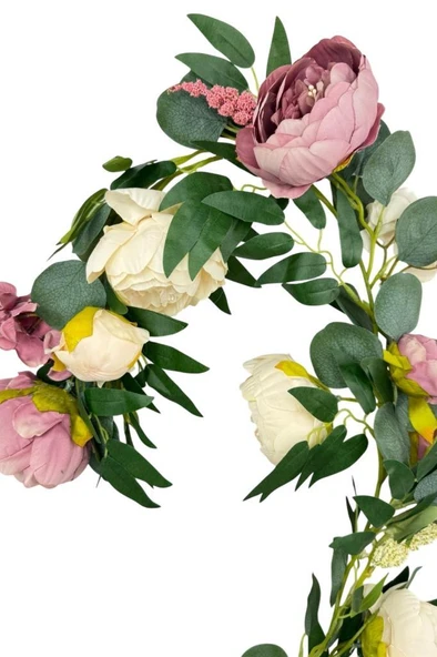 Nettenevime Yapay Çiçek Sarkan Ve Dolanan Şakayık Pudra Krem Okaliptus Yapay Sarmaşık Masa Çiçeği - Resim 3