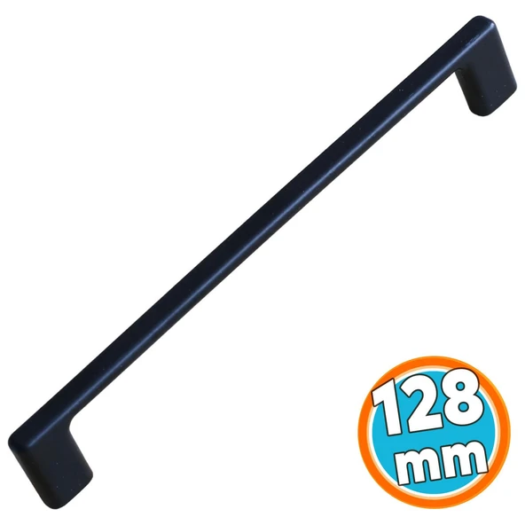 Metal Kulp 128 mm-12.8 cm Mobilya Çekmece Mutfak Dolabı Dolap Kapak Kulpları Kulbu Kulpu Siyah