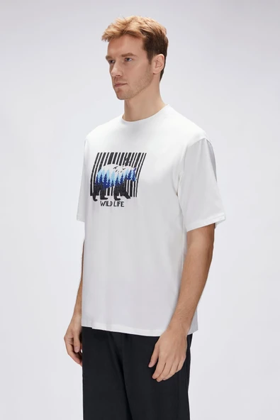 Bad Bear Reid Beyaz Erkek Oversize Tişört - Resim 5