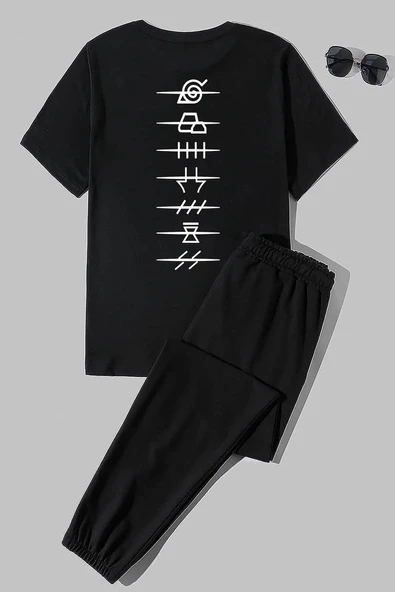 Unisex Ninja Akatsuki Baskılı 2'li Eşofman Takımı