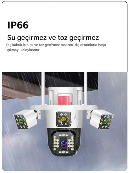 QASUL IPC360Home 3/4 Lens 12/16MP Kablosuz Güvenlik CCTV Açık Kamera 10x Zoom 360 Derece Su Geçirmez - 6