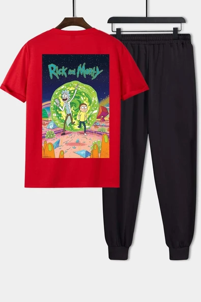Unisex Rick and Morty Baskılı 2'li Eşofman Takımı - Resim 4
