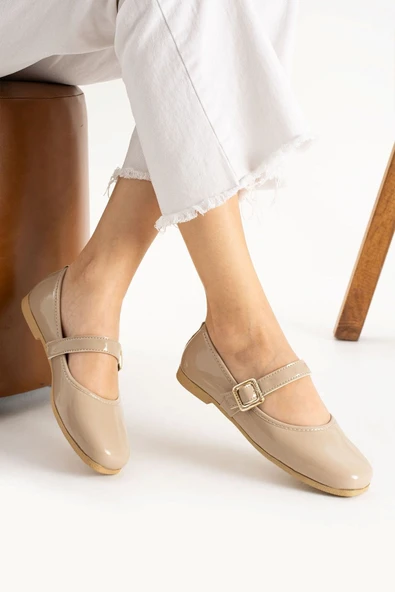 Albishoes Kadın Babet Rahat Hafif Ses Yapmaz Tokalı Anatomik Günlük Babet Ev Ofis Dış Mekan Ayakkabı