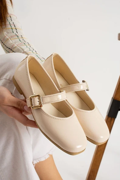 Albishoes Kadın Babet Rahat Hafif Ses Yapmaz Tokalı Anatomik Günlük Babet Ev Ofis Dış Mekan Ayakkabı