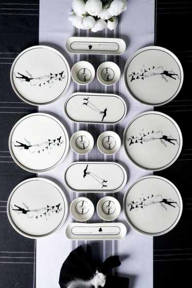 Farika Porselen Düğüm 16 Parça 6 Kişilik Porselen Kahvaltı Takımı - 2